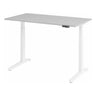 Bureau à hauteur réglable électriquement XBHM 14 WW en gris avec structure blanche et affichage numérique de hjh OFFICE PRO
