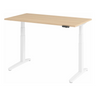 Bureau à hauteur réglable électriquement XBHM 14 WW avec piètement blanc et plateau en chêne de hjh OFFICE PRO