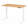 Bureau à hauteur réglable électriquement XBHM 14 WW avec plateau couleur hêtre et piètement blanc de hjh OFFICE PRO