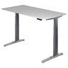 Bureau à hauteur réglable électriquement XBHM 16 GC en gris avec panneau de commande numérique de hjh OFFICE PRO