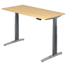 Bureau à hauteur réglable électriquement XBHM 16 GC en érable avec pieds gris de hjh OFFICE PRO