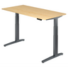 Bureau à hauteur réglable électriquement XBHM 16 GG en érable avec cadre gris foncé de hjh OFFICE PRO