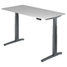 Bureau à hauteur réglable électriquement XBHM 16 GG en gris avec affichage numérique de hjh OFFICE PRO