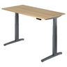 Bureau à hauteur réglable électriquement XBHM 16 GG en chêne avec structure anthracite de hjh OFFICE PRO