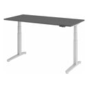 Bureau à hauteur réglable électriquement XBHM 16 SS en graphite avec piètement blanc de hjh OFFICE PRO