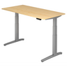 Bureau à hauteur réglable électriquement XBHM 16 SS en érable avec pieds gris de hjh OFFICE PRO