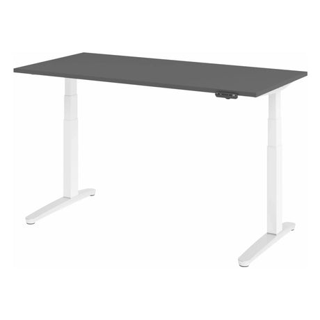Bureau à réglage électrique de la hauteur XBHM 16 WC en graphite avec structure blanche de hjh OFFICE PRO