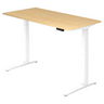 Bureau à hauteur réglable électriquement XBHM 16 WW en érable avec structure blanche de hjh OFFICE PRO