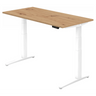 Bureau à hauteur réglable électriquement XBHM 16 WW en chêne noueux avec piètement blanc de hjh OFFICE PRO