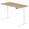 Bureau à hauteur réglable électriquement XBHM 16 WW en chêne avec structure blanche de hjh OFFICE PRO