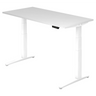 Bureau à hauteur réglable électriquement XBHM 16 WW en blanc avec panneau de commande numérique de hjh OFFICE PRO