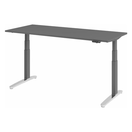 Bureau à hauteur réglable électriquement XBHM 19 GC en graphite avec panneau de commande numérique de hjh OFFICE PRO