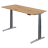 Bureau à hauteur réglable électriquement XBHM 19 GC en chêne rustique avec pieds gris de hjh OFFICE PRO