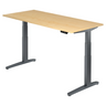 Bureau à hauteur réglable électriquement XBHM 19 GG en érable avec piètement gris foncé de hjh OFFICE PRO