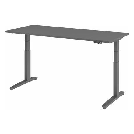 Bureau à hauteur réglable électriquement XBHM 19 GG en graphite avec panneau de commande numérique de hjh OFFICE PRO