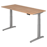 Bureau à hauteur réglable électriquement XBHM 19 SS en noyer avec cadre gris de hjh OFFICE PRO