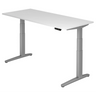 Bureau réglable en hauteur électriquement XBHM 19 SS en blanc avec affichage numérique de hjh OFFICE PRO