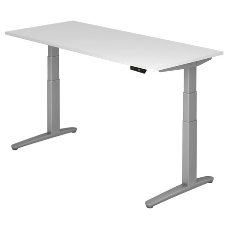 Bureau réglable en hauteur électriquement XBHM 19 SS en blanc avec affichage numérique de hjh OFFICE PRO