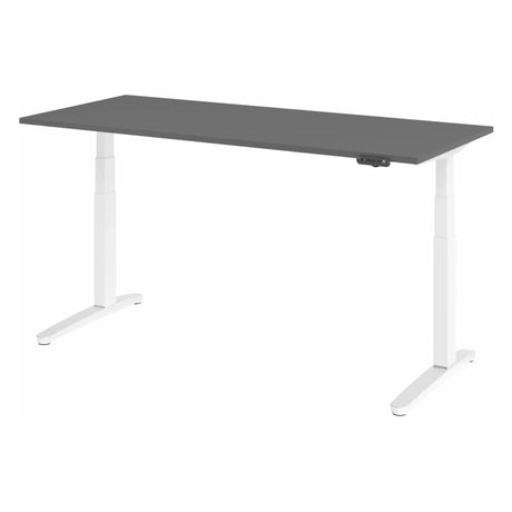 Bureau à hauteur réglable électriquement XBHM 19 WC en graphite avec piètement blanc de hjh OFFICE PRO