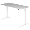Bureau à hauteur réglable électriquement XBHM 19 WW en gris avec structure blanche de hjh OFFICE PRO