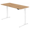 Bureau à hauteur réglable électriquement XBHM 19 WW en chêne noueux avec structure blanche de hjh OFFICE PRO