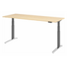 Bureau à hauteur réglable électriquement XBHM 20 GC en érable avec pieds gris et panneau de commande numérique de hjh OFFICE PRO