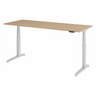 Bureau à hauteur réglable électriquement XBHM 20 SS en chêne avec structure blanche et panneau de commande de hjh OFFICE PRO