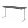 Bureau à hauteur réglable électriquement XBHM 20 SS en graphite avec piètement blanc et panneau de commande de hjh OFFICE PRO