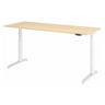 Bureau à hauteur réglable électriquement XBHM 20 WC en érable avec structure blanche et panneau de commande de hjh OFFICE PRO