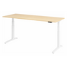 Bureau à hauteur réglable électriquement XBHM 20 WW avec plateau en bois d'érable et piètement blanc de hjh OFFICE PRO