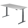 Bureau à hauteur réglable électriquement XBHM 2E GG en gris avec un grand plateau de hjh OFFICE PRO