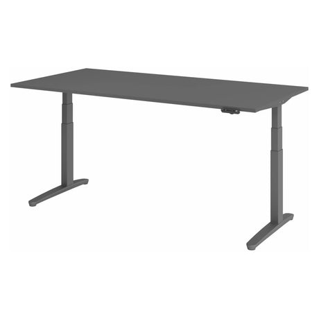 Bureau à hauteur réglable électriquement XBHM 2E GG en graphite avec panneau de commande numérique de hjh OFFICE PRO