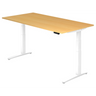 Bureau à hauteur réglable électriquement XBHM 2E WW en hêtre avec cadre blanc de hjh OFFICE PRO
