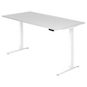Bureau réglable en hauteur électriquement XBHM 2E WW en blanc avec panneau de commande numérique de hjh OFFICE PRO