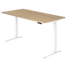 Bureau à hauteur réglable électriquement XBHM 2E WW en chêne avec piètement blanc de hjh OFFICE PRO