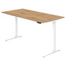 Bureau à réglage électrique de la hauteur XBHM 2E WW en chêne rustique avec piètement blanc de hjh OFFICE PRO