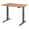 Bureau à hauteur réglable électriquement XDKB 12 G aspect noyer avec structure anthracite de hjh OFFICE PRO