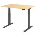 Bureau à hauteur réglable électriquement XDKB 12 G en érable avec structure noire de hjh OFFICE PRO