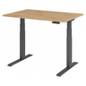 Bureau à hauteur réglable électriquement XDKB 12 G en chêne rustique avec piètement gris de hjh OFFICE PRO