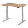 Bureau à hauteur réglable électriquement XDKB 12 S aspect noyer avec structure argentée de hjh OFFICE PRO