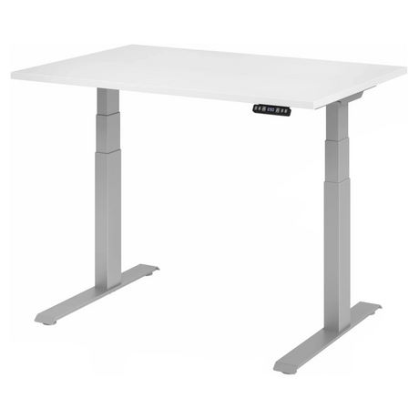 Bureau réglable en hauteur électriquement XDKB 12 S en blanc avec affichage numérique de hjh OFFICE PRO