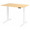 Bureau à réglage électrique de la hauteur XDKB 12 W avec plateau en érable clair et cadre blanc de hjh OFFICE PRO
