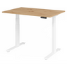 Bureau à hauteur réglable électriquement XDKB 12 W en chêne rustique avec piètement blanc de hjh OFFICE PRO