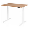 Bureau à hauteur réglable électriquement XDKB 12 W avec plateau en noyer et structure blanche de hjh OFFICE PRO