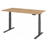 Bureau à hauteur réglable électriquement XDKB 16 G en chêne rustique avec piètement sombre de hjh OFFICE PRO