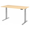 Bureau à hauteur réglable électriquement XDKB 16 S avec plateau en érable clair et piètement gris de hjh OFFICE PRO