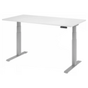 Bureau à hauteur réglable électriquement XDKB 16 S en blanc avec panneau de commande numérique de hjh OFFICE PRO