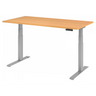 Bureau à hauteur réglable électriquement XDKB 16 S en hêtre avec piètement argenté de hjh OFFICE PRO