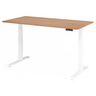 Bureau réglable en hauteur électriquement XDKB 16 W avec plateau couleur noyer et cadre blanc de hjh OFFICE PRO