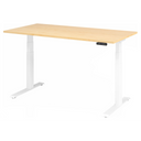 Bureau à hauteur réglable électriquement XDKB 16 W en érable avec structure blanche de hjh OFFICE PRO